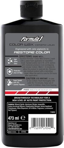 Formula 1 Sio2 Ceramic Liquid Wax Coating for Car Paint, Silver, Provides Shine, Deep Gloss, and High Protection, Scratch & Swirl Mark Filler, Car Detailing Supplies, Post Polishing Wax for Cars,16 oz in Kuwait
