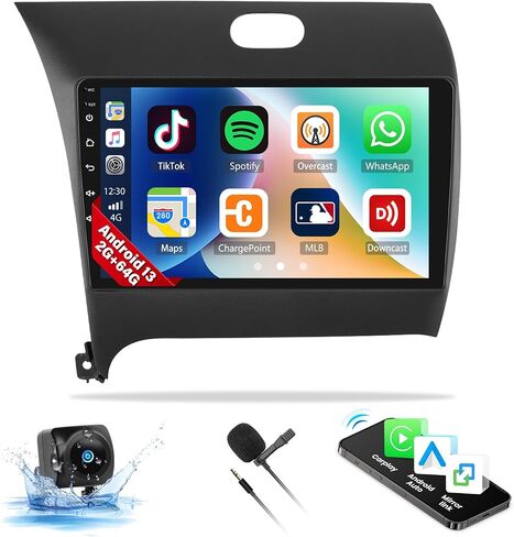 UNITOPSCI 2G+64G Android 13 Car Stereo Radio for KIA Cerato K3 Forte 2013-2018 Wireless Apple CarPlay Android Auto, 9 Inch Touchscreen HiFi Bluetooth GPS Navigation FM/RDS WiFi SWC Backup Camera Mic in Saudi Arabia