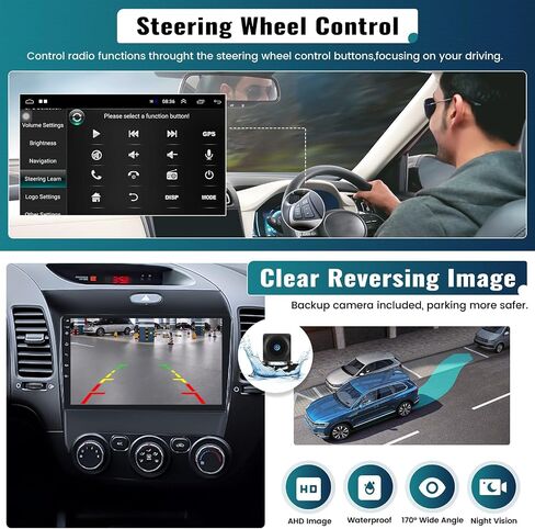 UNITOPSCI 2G+64G Android 13 Car Stereo Radio for KIA Cerato K3 Forte 2013-2018 Wireless Apple CarPlay Android Auto, 9 Inch Touchscreen HiFi Bluetooth GPS Navigation FM/RDS WiFi SWC Backup Camera Mic in Saudi Arabia