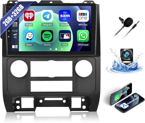 ستيريو سيارة 2+32G Android 13 لسيارة Ford Escape Mazda Tribute 2008 2009 2010 2011 2012 مع CarPlay اللاسلكي Android Auto 9 بوصة راديو السيارة بشاشة تعمل باللمس مع نظام ملاحة GPS WiFi Bluetooth FM AHD كاميرا احتياطية in Saudi Arabia