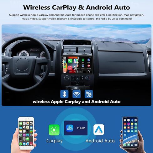 ستيريو سيارة 2+32G Android 13 لسيارة Ford Escape Mazda Tribute 2008 2009 2010 2011 2012 مع CarPlay اللاسلكي Android Auto 9 بوصة راديو السيارة بشاشة تعمل باللمس مع نظام ملاحة GPS WiFi Bluetooth FM AHD كاميرا احتياطية in Saudi Arabia