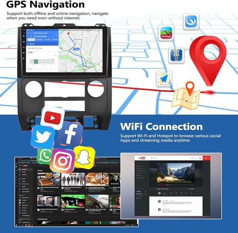 ستيريو سيارة 2+32G Android 13 لسيارة Ford Escape Mazda Tribute 2008 2009 2010 2011 2012 مع CarPlay اللاسلكي Android Auto 9 بوصة راديو السيارة بشاشة تعمل باللمس مع نظام ملاحة GPS WiFi Bluetooth FM AHD كاميرا احتياطية in Saudi Arabia
