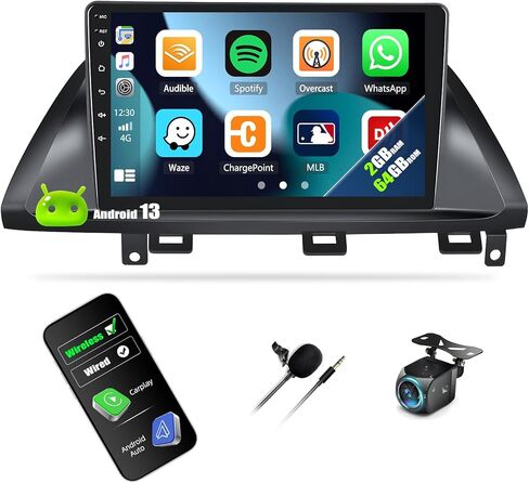 2+64G Android 13 Car Stereo for Honda Odyssey (LHD) 2005-2010 with Wireless CarPlay Android Auto, 10.1" Touchscreen in Dash GPS Radio with WiFi Mirror Link Bluetooth FM RDS EQ SWC Backup Camera in Kuwait