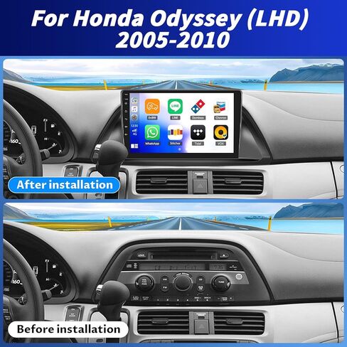 2+64G Android 13 Car Stereo for Honda Odyssey (LHD) 2005-2010 with Wireless CarPlay Android Auto, 10.1" Touchscreen in Dash GPS Radio with WiFi Mirror Link Bluetooth FM RDS EQ SWC Backup Camera in Kuwait