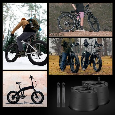 Inner Tube: 26x1.95 Inch 2-Pack Electric Bike Tubes AV 35mm Schrader Valve, Premium Butyl Rubber Puncture Resistant Replacement Tubes with 2 Tire Levers in Kuwait