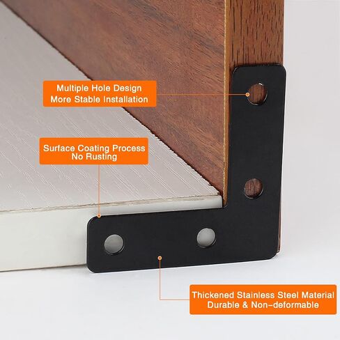Waziaqoc Black Flat L Corner Braces in Saudi Arabia
