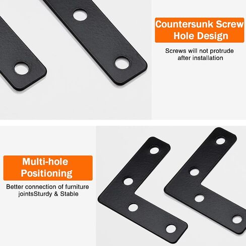 Waziaqoc Black Flat L Corner Braces in Saudi Arabia