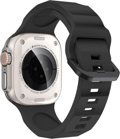 Ocean Band متوافق مع Apple Watch Band Ultra/Ultra 2 49 مم 45 مم 46 مم 44 مم للرجال والنساء، سوار رياضي مقاوم للماء من السيليكون الناعم المسامي لسلسلة iWatch SE 10 9 8 7 6 5 4 3 2 1 in Saudi Arabia