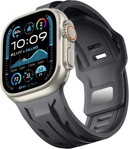 حزام Hamile الرياضي متوافق مع Apple Watch Ultra 2 /Ultra Bands، يناسب أحزمة ساعة Apple للرجال 49 مم 46 مم 45 مم 44 مم 42 مم، أشرطة مقاومة للماء من السيليكون الناعم لسلسلة iWatch 10 9 8 7 6 5 4 3 2 1 SE in Kuwait