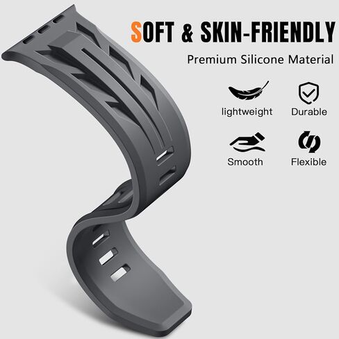 حزام Hamile الرياضي متوافق مع Apple Watch Ultra 2 /Ultra Bands، يناسب أحزمة ساعة Apple للرجال 49 مم 46 مم 45 مم 44 مم 42 مم، أشرطة مقاومة للماء من السيليكون الناعم لسلسلة iWatch 10 9 8 7 6 5 4 3 2 1 SE in Kuwait