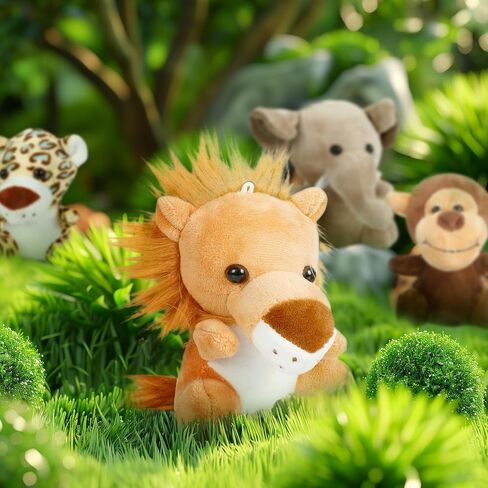 Arrozon 12 Pcs Small Stuffed Animals Bulk, Mini Stuffed Forest Animals for Kids, 4 Inch Jungle Cute Plush Animals, for Animal Theme Party and Baby Shower Decor in Kuwait