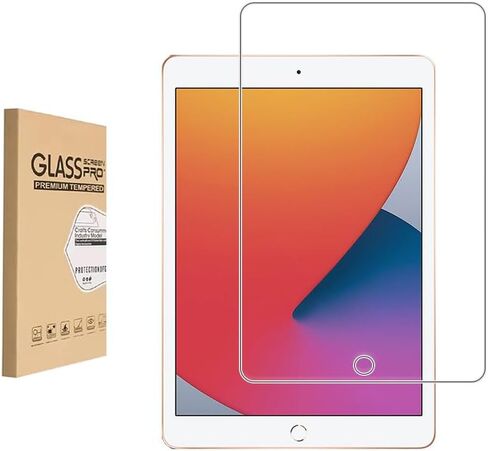 واقي شاشة لجهاز Apple iPad 9th 8th 7th Generation (10.2 بوصة، iPad 9/8/7، 2021&2020&2019) زجاج مقسى، صلابة 9H مضادة للخدش، خالية من الفقاعات، سهلة التركيب. (عبوة واحدة) in Saudi Arabia