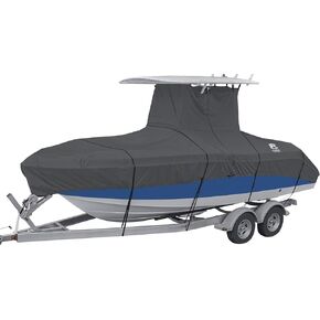 Classic Accessories StormPro Dark Grey Heavy-Duty T-Top Boat Cover, Fits boats 22 Foot - 24 Foot L x 116 Inch W, Marine Grade Fabric, Water-Resistant, Trailerable