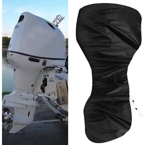 GDDGHS Outboard Motor Cover, 100-150 HP Boat Motor Cover, Mercury Outboard Engine Cover Waterproof, Heavy Duty 420D Oxford Fabric Extra PVC Coating Boat Engine Cover Winter