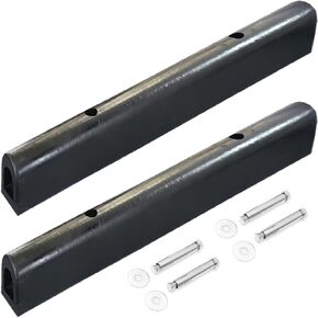TonGass (2-Pack, Black, 39"x3.9"x3.9") Heavy-Duty Rubber Dock Bumper for Marinas, Boat Docks, Boat Slips with 1/2" Thick Ribs 2 Mounting Holes Boat Dock Bumpers Rubber Boat Bumpers for Docking