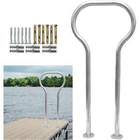 Boat Dock Boarding handrail, Safety Grab bar/Hand Railing for Marina, Dock, Deck, Boat, hot tub(24.0"H)