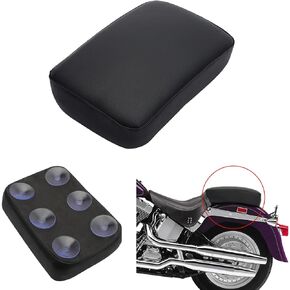 Alpha Rider Motorcycle Rectangular Pillion Passenger Pad Seat 6 Suction Cup For Harley Custom Chopper
