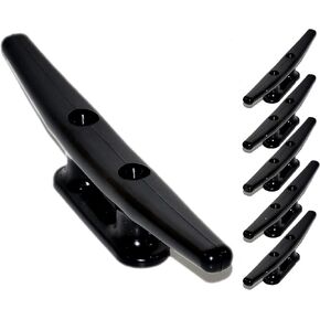 QPURO 8" Black Nylon Boat Cleat 8 Inch - (2, 5 Pack) - Rope Cleat, Kayak, Boat Dock Cleats - Ideal for Marine, Deck, Nautical Decor