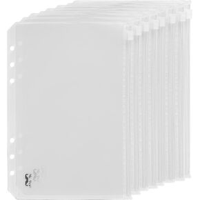 Mr. Pen A5 Plastic Binder Pockets, 8 Pieces, 6 Ring Binder Holes, 8 Pcs, Clear Envelopes for Cash, Money Organizer, Lightweight, Easy to Carry