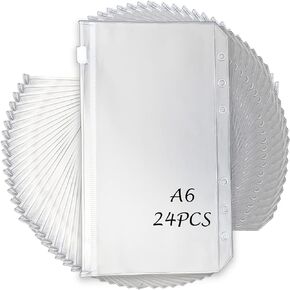 50 PCS A6 Binder Pockets, Binder Pockets A6 Size for 6 Ring Binder, A6 Budget Binder Cash Envelopes