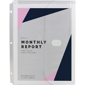 C-Line Biodegradable Acid-Free Poly Binder Pocket with 1-Inch Gusset, Side Loading, Clear, 10 Pockets per Pack (33747)