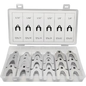 AUCELI 144 Pieces Auto Alignment Body Shims with Storage Box, 1/8" 1/16" 1/32" 1/64" Adjusting Body Parts or Camber Shims Assortment Kit, Universal Vehicle Repair Accessories for Car, SUV, Truck, RV