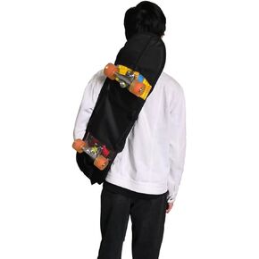 PURFUN Black Skateboard Bag for Double Kick Skateboard, 32.3"X8.7" Nylon Skateboard Carry Bag Backpack Rucksack Shoulder Bag with Adjustable Strap