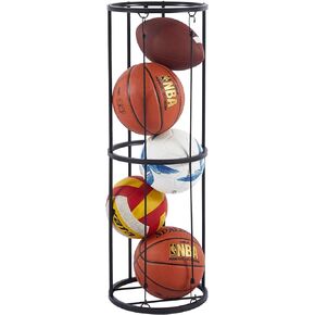 Garage Ball Storage, Durable White Vertical Ball Rack, Sports Basketball Football Rack Organizer for Garage, Wall Mounted Ball Storage Cage Ball Holder for Basketball, Soccer, Football, Volleyball