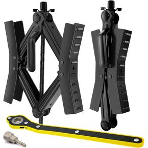 Camper RV Wheel Chock Stabilizer, Heavy Duty Tire Locking Chock RV Camper Accessories with Wrench, Anti-Move X Shape Wheel Chocks for Travel Trailers - Pair