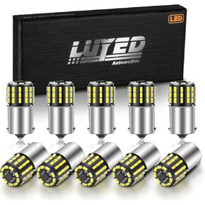 LUYED 1156 LED Bulb 6500K White Super Bright Low Power LED Back Up Reverse Lights,BA15S 1141 1003 7506 P21W LED Replacement for Tail Light,RV Lights,Side Marker Lights,Pack of 10