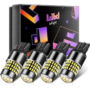 LUYED 3156 3157 LED Bulb Back Up Reverse Lights 6500K Xenon White Super Bright 3056 3057 3057K 4157 LED Bulbs with Projector for Tail Turn Signal Brake DRL Lights,Pack of 4