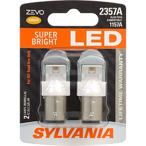 SYLVANIA - 2357 ZEVO LED Amber Bulb - Bright LED Bulb, Ideal for Park and Turn Lights (Contains 2 Bulbs)