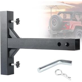 Hitch Mount Flagpole Holder - Powder Coated, Anti-Rust Drainage Hole, Fits Standard 2" Trailer Hitch, Compatible with Jeep, Truck, SUV, RV, Pickup, Camper (Triple Flagpoles)