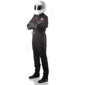 RaceQuip Racing Driver Fire Suit One Piece Single Layer SFI 3.2A/ 1 Black X-Large 110006