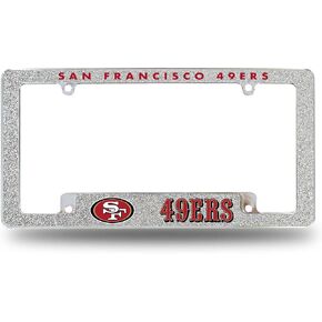 Rico Industries NFL 12" x 6" Chrome All Over Automotive Bling License Plate Frame Design for Car/Truck/SUV