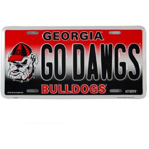 Georgia Bulldogs Logo GO DAWGS License Plate Wall Tag