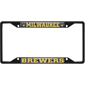 Fan Mats 31311: Milwaukee Brewers Metal License Plate Frame Black Finish