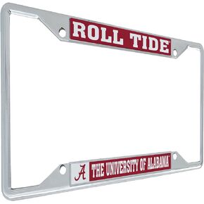 University of Alabama License Plate Frame UA Bama Crimson Tide Holder for Front or Back of Car Officially Licensed Crimson Tide Metal (Mascot)