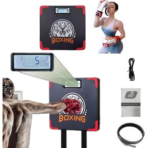 Boxing Strength mat, Wall Mounted Boxing mat Used for Training Boxing, Indoor and Outdoor Boxing Strength Tester, Adjustable Height, displaying Boxing Strength/Frequency.