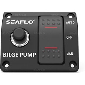 SEAFLO 3-Way Bilge Pump Panel Rocker Switch Automatic/Off/Manual with Built in 15A Circuit Breaker 12v 24v 32v