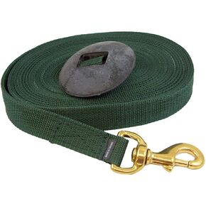 Lunge Line with Rubber Stopper 25' - Solid Brass Snap, Precision Equestrian Training and Exercise, Essential for Maximum Control