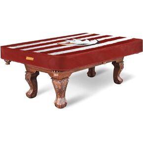 Heavy Duty Leatherette Billiard Pool Table Covers Waterproof&Tearproof,Pool Table Cover7ft/8ft/9ft,Dustproof Faux Leather Cover for Pool Table (Red 9FT)