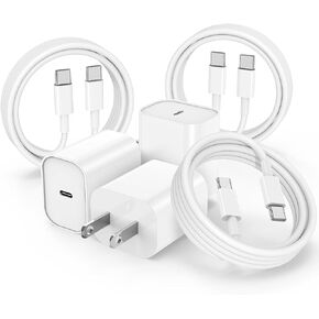 for 𝐢𝐏𝐡𝐨𝐧𝐞 𝟏𝟓 𝐂𝐡𝐚𝐫𝐠𝐞𝐫 3Pack, [MFi Certified] 6+6+10 ft USB-C to USB C Cable Cord Fast Charging & 20W Type C Fast Charger Block USBC for iPhone 15/15 Pro Max/ 15 Plus/iPad Pro/Air/Mini