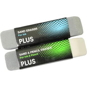 RuiLing 2-Pack Sand Eraser for School Stationery Office Correction Supplies,Double Head Remove Ink/Pencil Markings,Sand and Rubber Particles for Erasing Ballpoint/Fountain Pen