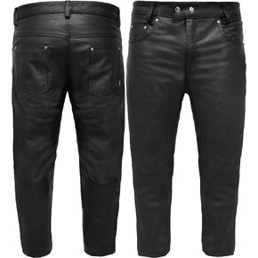 Touch&Torn Leather Pants Motorcycle Pants for Mens 30" to 44" Waist Jeans Style Pant with 5 Pockets Motorbike Pant for Biker