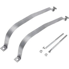 A-Premium Set of 2PCS Fuel Tank Straps Compatible with Jeep Cherokee 1997-2000 (2.5L), 1997-2001 (4.0L), Bolt On, Gray Color, Replace for 52100009, 52100009AB, 52100009AC