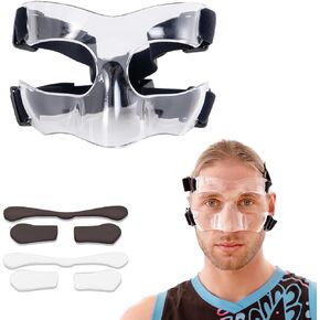 Sports Face Guard, Nose Guard for Broken Nose, Basketball Football Softball Training Face Shield Masks with Foam Padding for Men and Women