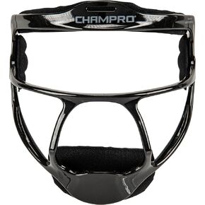 CHAMPRO Rampage Fastpitch Softball Fielder’s Ultra Lightweight Protective Face Mask, Black