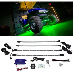 LEDGlow 4pc Standard Million Color LED Golf Cart Underglow Accent Neon Lighting Kit for EZGO Yamaha Club Car - Water Resistant Flexible Tubes - Previous Model
