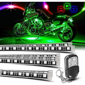 SUNPIE Motorcycle RGB Lights Neon Light LED Strip Lighting w/12 Pod Underglow Kit App Control Compatible with Harley Honda Kawasaki Yamaha All Motorcycle with DC 12v